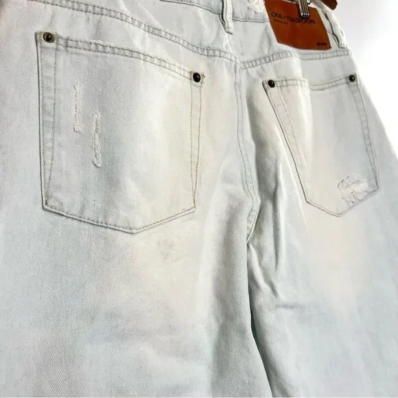 One Teaspoon Jackson Utility Mid Waist Wide Leg Jeans Le Surf 31 NEW - Picture 10 of 14